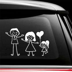 Happy Family Αυτοκόλλητο Λευκό
