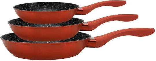 Cheffinger Pfannen-Set aus Aluminium Rote 3-teilig