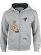 Fleece Kids Sweatshirt Cardigan with Hood and Pockets Grey