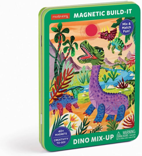 Mudpuppy Magnetic Construction Toys Dinosaurs for Children 4+ Years