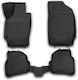 Novline Set of Front and Rear Mats 4pcs Tray Type for Volkswagen Polo 3/5D 2009-2020 Black