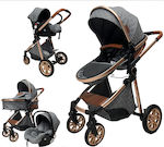 ForAll Monaco 3 in 1 3 in 1 Baby Kinderwagen Geeignet für Neugeborene Gray