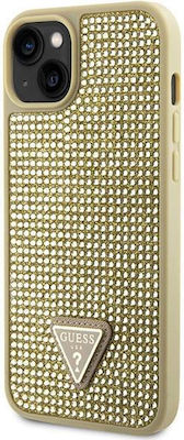 Guess Rhinestones Triangle Silicone Back Cover Gold (iPhone 14)