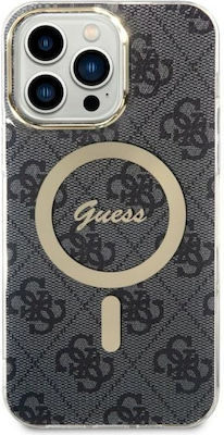 Guess hardcase 4G MagSafe Umschlag Rückseite Kunststoff / Silikon Schwarz (Galaxy S23 Ultra) GUHMS23LH4STK