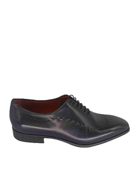 Handmade Men's Leather Dress Shoes Navy Blue