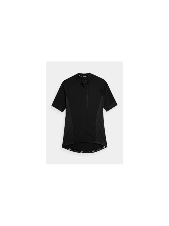 4F Kurze Ärmel Radtrikot Schwarz