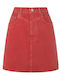 Pepe Jeans Denim Mini Skirt in Red color