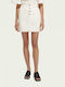 Scotch & Soda High Waist Mini Skirt in White color