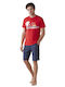 Nautica Men's Summer Pajamas Set Red