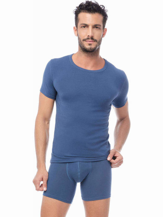 Minerva Men's Undershirt Short-sleeved in Blue ...