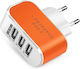 GloboStar Зарядно без кабел с 3 USB-A порта Ора...