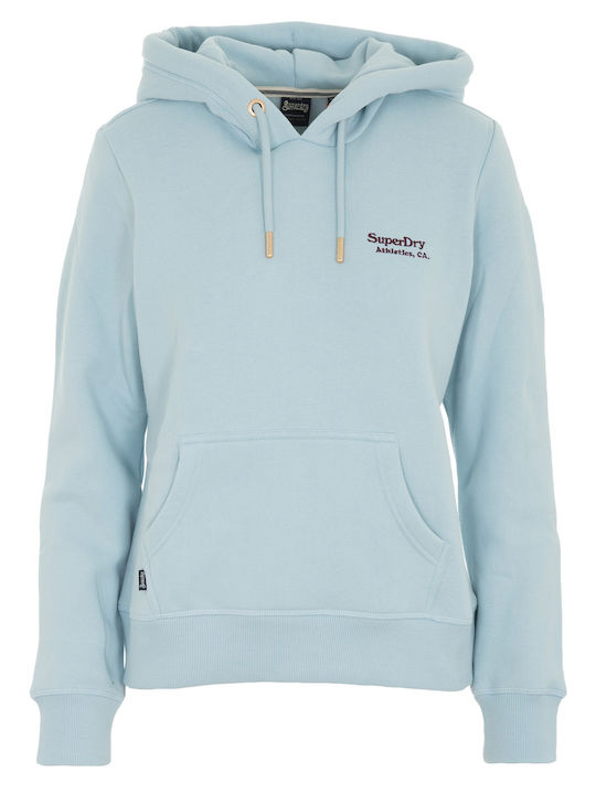 Superdry Γυναικείο Φούτερ με Κουκούλα Μπλε