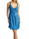 Attrattivo Summer Mini Shirt Dress Dress Sea Blue