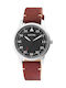 Raptor Men's Watch Battery with Brown Leather Strap