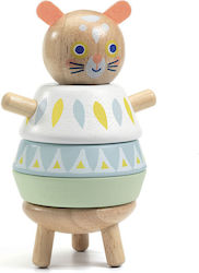 Djeco Stacking Toy Sorting Base Cat made of Wood