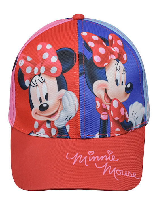Stamion Детска Шапка С Козирка Текстилна Minnie Червена