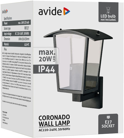 Avide Wandmontierte Außen-Laterne E27 IP44 20εκ.