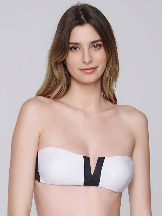 Luna Iconic Strapless Bikini Top με Ενίσχυση Λευκό