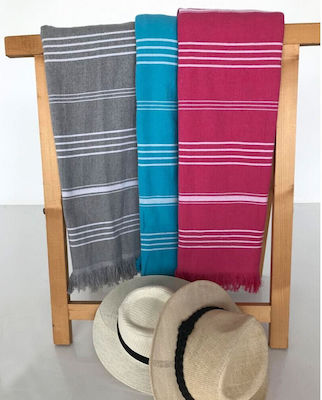 Pennie Moana Beach Towel Pareo Turquoise with Fringes 170x90cm.