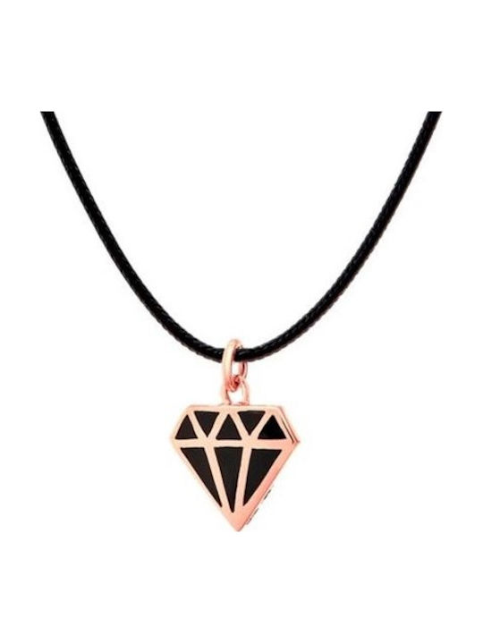 Very Gavello Bling Necklace Made of 9 K Gold Black