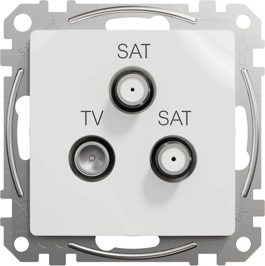 Schneider Electric Sedna TV, Satellite, and Radio Antenna Socket Terminal in White color SDD111481S