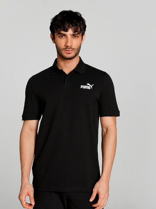 Puma Ανδρικό T-shirt Κοντομάνικο Polo Μαύρο