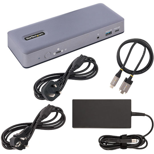 StarTech USB-C Docking Station με HDMI/DisplayPort 4K PD Ethernet και σύνδεση 3 Οθονών Ασημί (DK31C3MNCRUE)