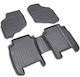 Novline Set of Front and Rear Mats 4pcs Tray Type for Honda Jazz 2002-2008 Black