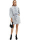 Mini Hemdkleid Denim Blau