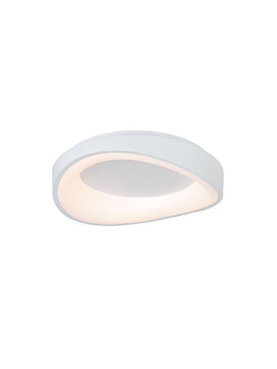 Inlight 72W 3CCT Μοντέρνα Μεταλλική Πλαφονιέρα Οροφής με Ενσωματωμένο LED σε Λευκό χρώμα 45cm