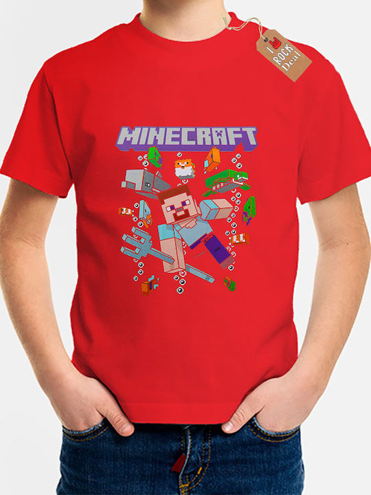 Παιδικό T-shirt Κόκκινο Minecraft