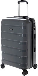 Diplomat Medium Travel Suitcase Hard Black with 4 Wheels