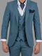 Dezign Men's Suit with Vest Slim Fit Blue