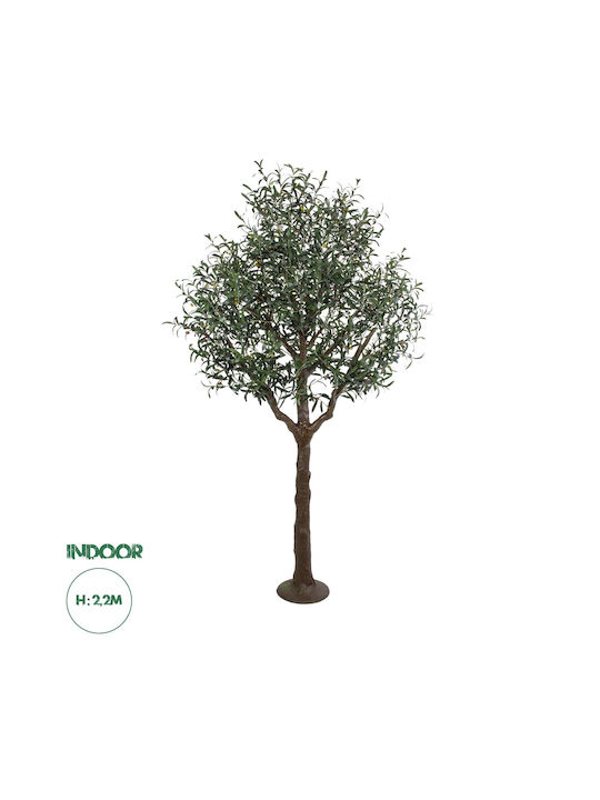 GloboStar Künstliche Pflanze in Blumentopf Olive Grün 220cm 1Stück