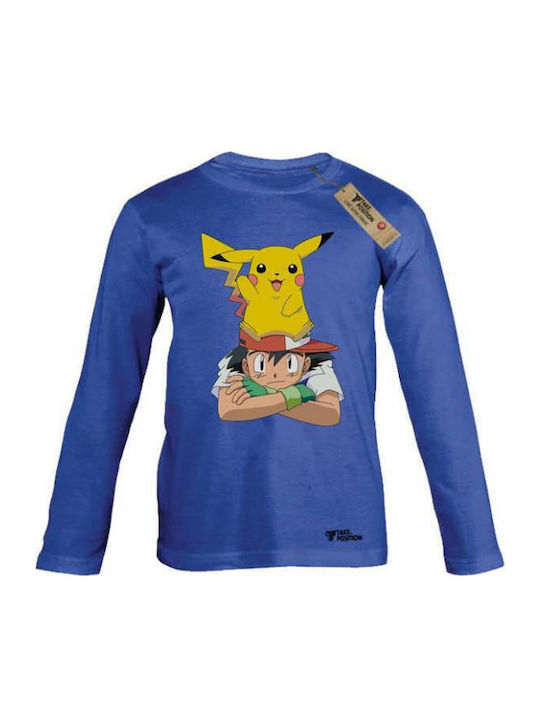 Takeposition Kids' Shirt Long Sleeve Blue Pikachu
