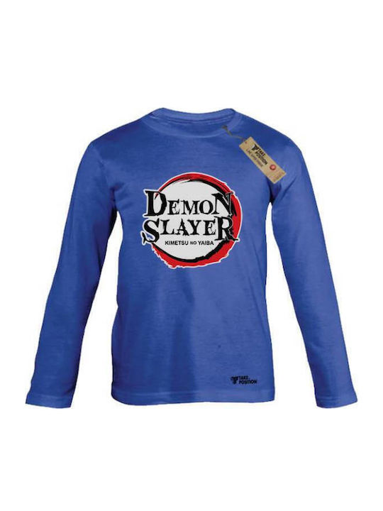 Takeposition Kids' Shirt Long Sleeve Blue Demon...