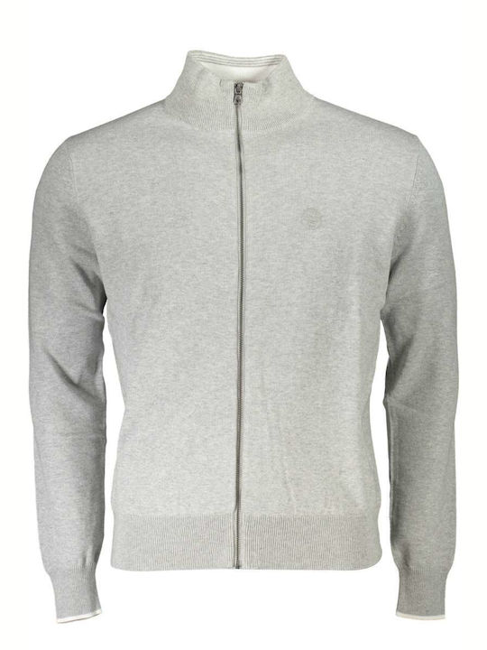 North Sails Men's Cardigan with Zipper Gray