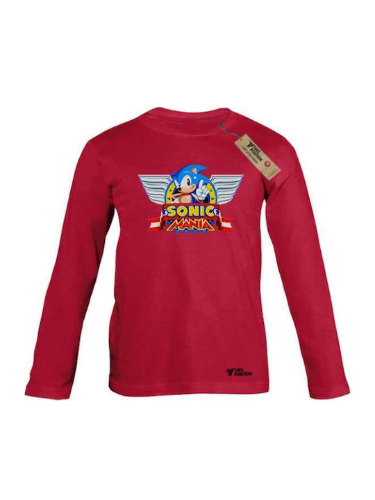 Takeposition Kinderhemd Langarm Rot Sonic Mania