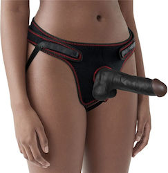 Lovetoy Easy Strapon Set Gurtzeug mit Einzeln Dildo 18cm in Schwarz Farbe