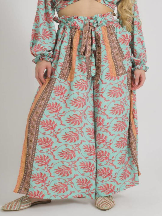 Ble Resort Collection Γυναικεία Παντελόνα Παραλίας σε Τιρκουάζ χρώμα