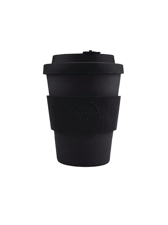 Ecoffee Cup Cană Plastic cu Capac Neagră 350ml 1buc