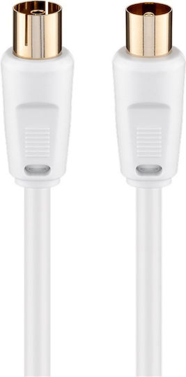 Goobay Καλώδιο Κεραίας Coax male - Coax female Λευκό 7.5m (67286)