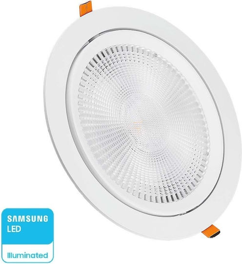 V-TAC Rundes Vertieftes LED-Panel 30W mit Natürliches Weiß Licht 4000K 22,5cm