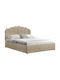 Tatiana Κρεβάτι Υπέρδιπλο Επενδυμένο με Ύφασμα Μπεζ με Αποθηκευτικό Χώρο & Τάβλες 160x200cm