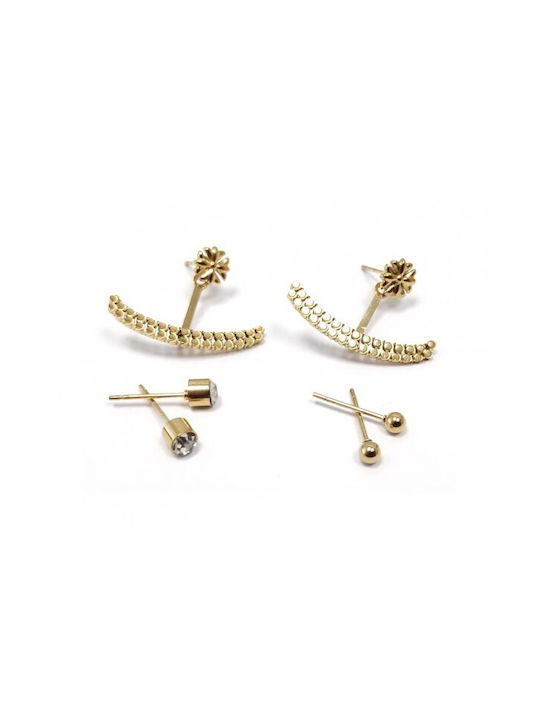 Karma Gifts Set Earrings made of Steel Gold-plated