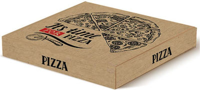 Disposable Pizza Paper Box Kraft 33x33x4cm 100pcs ITS PIZZA TIME