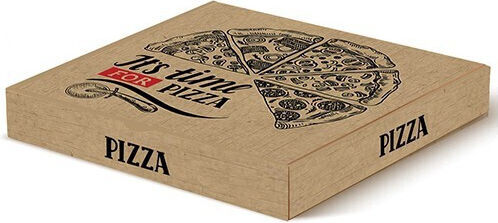 Kraft Σετ 100 Χάρτινα Κουτιά Πίτσας Kraft 20x20x4εκ. ITS PIZZA TIME