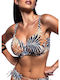 Bluepoint Underwire Bikini Bra with Adjustable Straps Black Floral