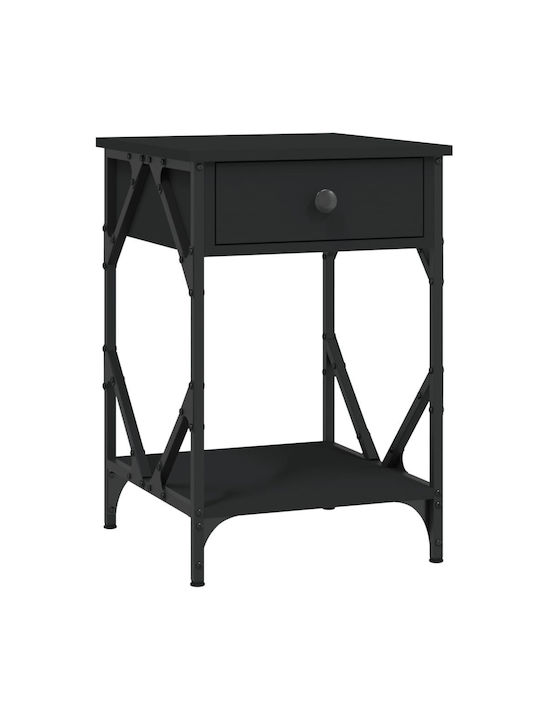 Wooden Bedside Table Black 40x42x60cm