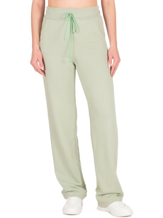 Silia D High Waist Sweatpants Flared Green